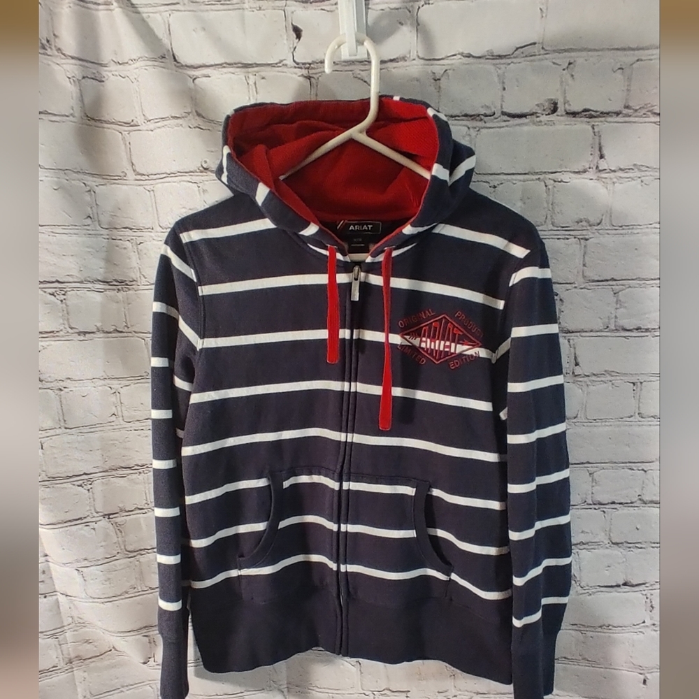 Ariat Lathrop Full Zip Striped Hooded Jacket M